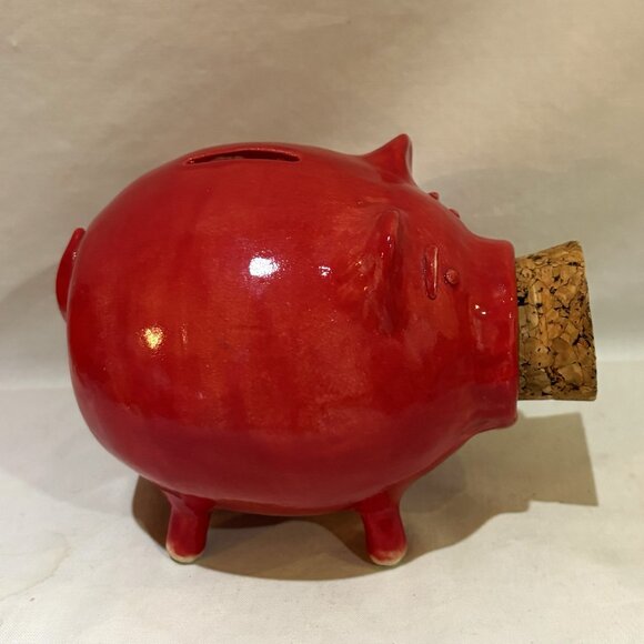 Pike Place Pigs Seattle Pike Place Market Red Pottery Piggy Bank - Picture 3 of 8